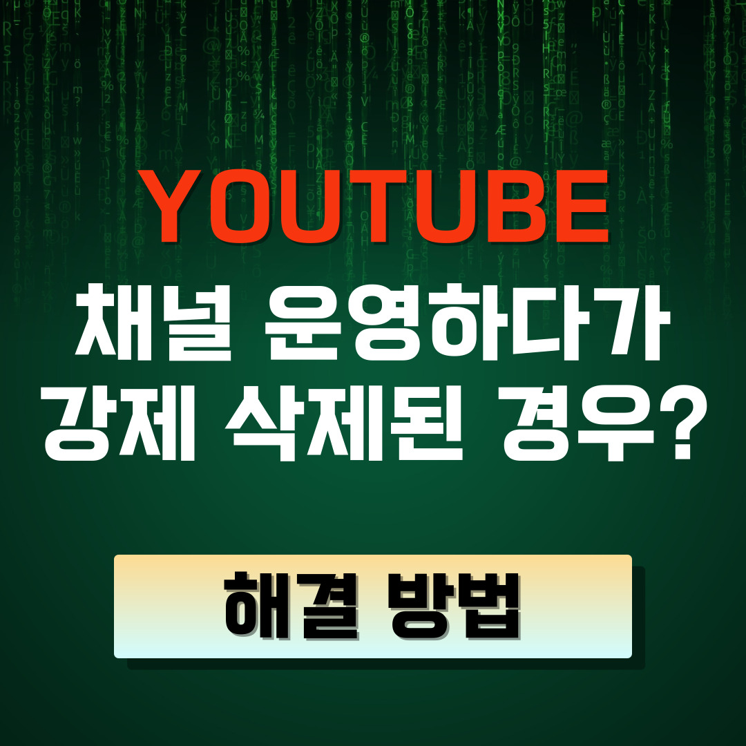 유튜브로 쿠팡파트너스 채널 운영하다 강제 삭제된 경우 어떻게 해야할까요?