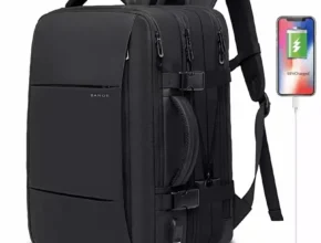 BANGE 남성용 확장 가능한 USB 가방