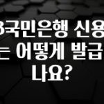 이제 뜸! KB국민은행 신용카드는 어떻게 발급 받나요? 1분이면 확인가능 합니다