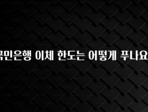 “꼭”클릭해야하는 이유 국민은행 이체 한도는 어떻게 푸나요? 바로 소개합니다.