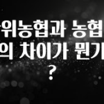 일단 무조건 저장하기 단위농협과 농협은행의 차이가 뭔가요? 30초면 확인 가능합니다