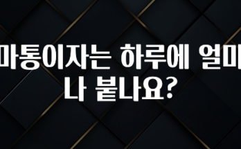 기다렸던 정보 마통이자는 하루에 얼마나 붙나요? 확인하시죠