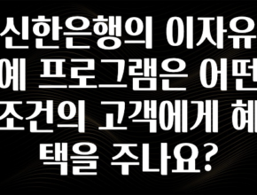 올해 이렇게 바뀌었다고? 신한은행의 이자유예 프로그램은 어떤 조건의 고객에게 혜택을 주나요? 추천드릴게요