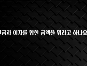 특별한 이유 원금과 이자를 합한 금액을 뭐라고 하나요? 뜨거운 관심 감사합니다