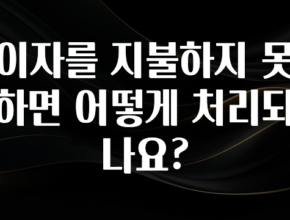 재구매율 1위 이자를 지불하지 못하면 어떻게 처리되나요? 바로 클릭