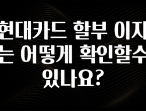시간이 없다? 현대카드 할부 이자는 어떻게 확인할수 있나요? 잠깐 확인해보세요