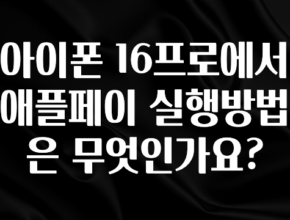 간단뉴스 아이폰 16프로에서 애플페이 실행방법은 무엇인가요? 무조건 확인