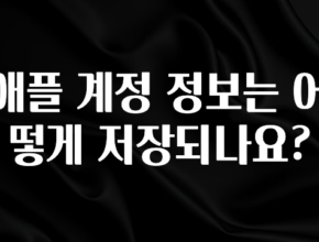 실시간으로 뜸! 애플 계정 정보는 어떻게 저장되나요? 아주 좋은 정보입니다