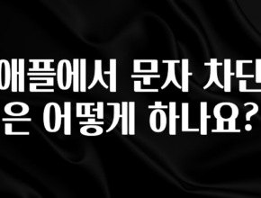 일단 저장해야하는 애플에서 문자 차단은 어떻게 하나요? 좋은 정보