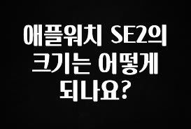 정성을 다하는 애플워치 SE2의 크기는 어떻게 되나요? 실간 리뷰
