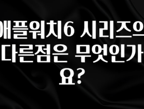 꾸준한 사랑을 받은 애플워치6 시리즈의 다른점은 무엇인가요? 최신정보