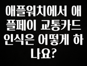 지금 당장 “이거” 확인 애플워치에서 애플페이 교통카드 인식은 어떻게 하나요? 확인하시죠