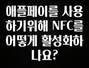 설레는 이유는 “이거” 애플페이를 사용하기위해 NFC를 어떻게 활성화하나요? 추천드릴게요