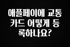올해 베스트 애플페이에 교통카드 어떻게 등록하나요? 전합니다