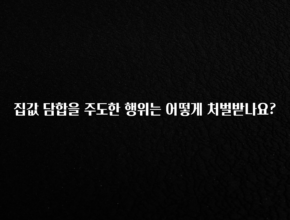 꼭 알아두자 집값 담합을 주도한 행위는 어떻게 처벌받나요? 정직하게 소개해보겠습니다