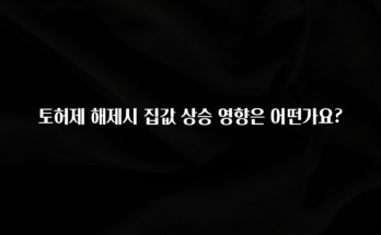 유튜브에서 난리난 정보 토허제 해제시 집값 상승 영향은 어떤가요? 최신정보