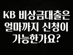 이번주 제일 많이찾은 KB 비상금대출은 얼마까지 신청이 가능한가요? 알려드릴게요