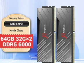 엄마들도 좋아하는 KingBank 데스크탑 하이닉스 M 다이 XMP 3.0 AMD EXPO용 블랙 DDR5 64GB 6000MHz CL36 RAM PC 1분이면 확인가능 합니다