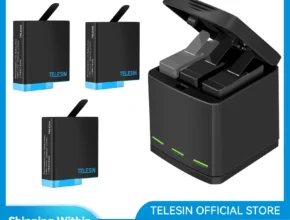 올해 꿀 제품은 TELESIN 고프로 히어로 5 6 7 8 블랙 카메라용 LED 라이트 배터리 충전기 보관함 좋은 정보