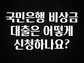 찐친이랑 확인하세요 국민은행 비상금 대출은 어떻게 신청하나요? 요약정리