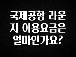 “이거”하나로 종.결 국제공항 라운지 이용요금은 얼마인가요? 실사용 후기