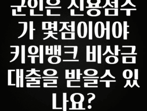 이번 달 군인은 신용점수가 몇점이어야 키위뱅크 비상금대출을 받을수 있나요? 소개합니다