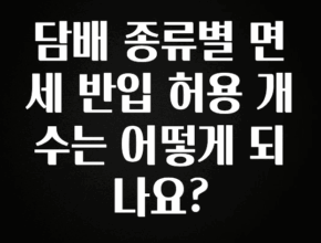 빠르게 확인 하세요! 담배 종류별 면세 반입 허용 개수는 어떻게 되나요? 리뷰가 많습니다