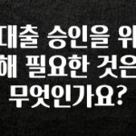 정성을 담은 대출 승인을 위해 필요한 것은 무엇인가요? 요약정리