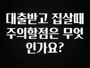 간편확인 대출받고 집살때 주의할점은 무엇인가요? 실간 리뷰