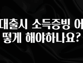빼박 필수 대출시 소득증빙 어떻게 해야하나요? 잠깐 확인해보세요