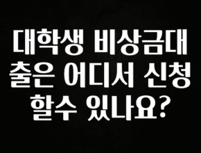꿀 소식 대학생 비상금대출은 어디서 신청할수 있나요? 한 번에 알려드립니다