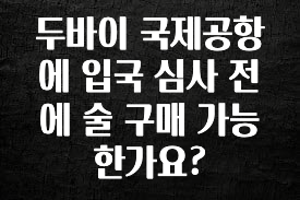 올해 필수 두바이 국제공항에 입국 심사 전에 술 구매 가능한가요? 바로 클릭