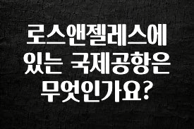 보고싶은 순간 로스앤젤레스에 있는 국제공항은 무엇인가요? 최신정보