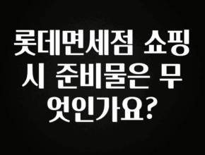 클릭필수 롯데면세점 쇼핑 시 준비물은 무엇인가요? 추천드릴게요