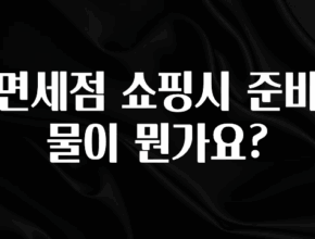 꼭 알아야하는 면세점 쇼핑시 준비물이 뭔가요? 후회하지 않습니다