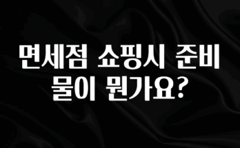 꼭 알아야하는 면세점 쇼핑시 준비물이 뭔가요? 후회하지 않습니다