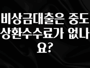 요즘 이게 유행 비상금대출은 중도상환수수료가 없나요? 무조건 확인