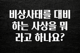 꾸준한 인기 비상사태를 대비하는 사상을 뭐라고 하나요? 잠깐 확인해보세요