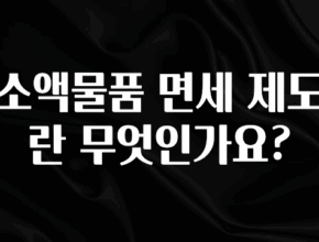 꼭 봐야하는 리스트 소액물품 면세 제도란 무엇인가요? 지금떳다
