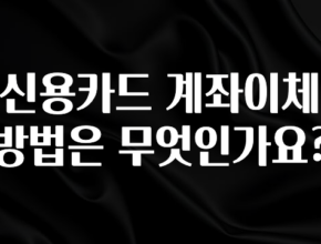 인스타 정보 신용카드 계좌이체 방법은 무엇인가요? 확인해보세요