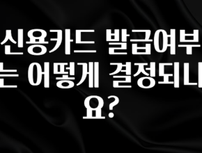 이번 선물은 꼭 신용카드 발급여부는 어떻게 결정되나요? 궁금하신가요?