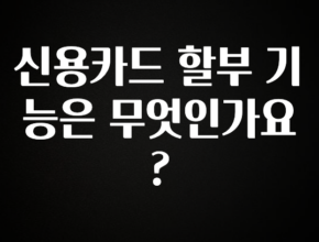 인기좋은 이유 신용카드 할부 기능은 무엇인가요? 무조건 확인