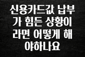 꼭 봐야하는 리스트 신용카드값 납부가 힘든 상황이라면 어떻게 해야하나요 30초면 확인 가능합니다
