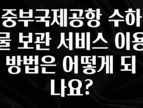 (올해 꼭 확인 소식) 중부국제공항 수하물 보관 서비스 이용 방법은 어떻게 되나요? 놓치지마세요