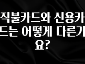 정성을 담은 직불카드와 신용카드는 어떻게 다른가요? 정직하게 소개해보겠습니다