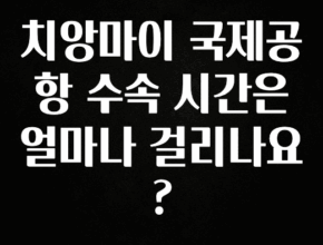 품절이 임박한 치앙마이 국제공항 수속 시간은 얼마나 걸리나요? 아쉬움이 없습니다