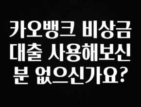 인기좋은 이유 카오뱅크 비상금대출 사용해보신분 없으신가요? 리뷰 해보겠습니다