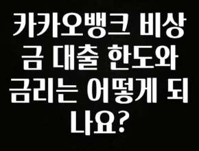 모두가 궁금했던 카카오뱅크 비상금 대출 한도와 금리는 어떻게 되나요? 리뷰 해보겠습니다