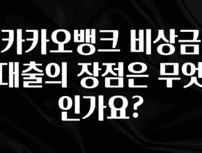 최다 검색한 카카오뱅크 비상금대출의 장점은 무엇인가요? 추천드릴게요