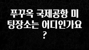 시간이 없다? 푸꾸옥 국제공항 미팅장소는 어디인가요? 요약본만 확인해보세요